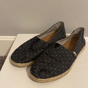 Tom’s size 8.5 denim with polka dots